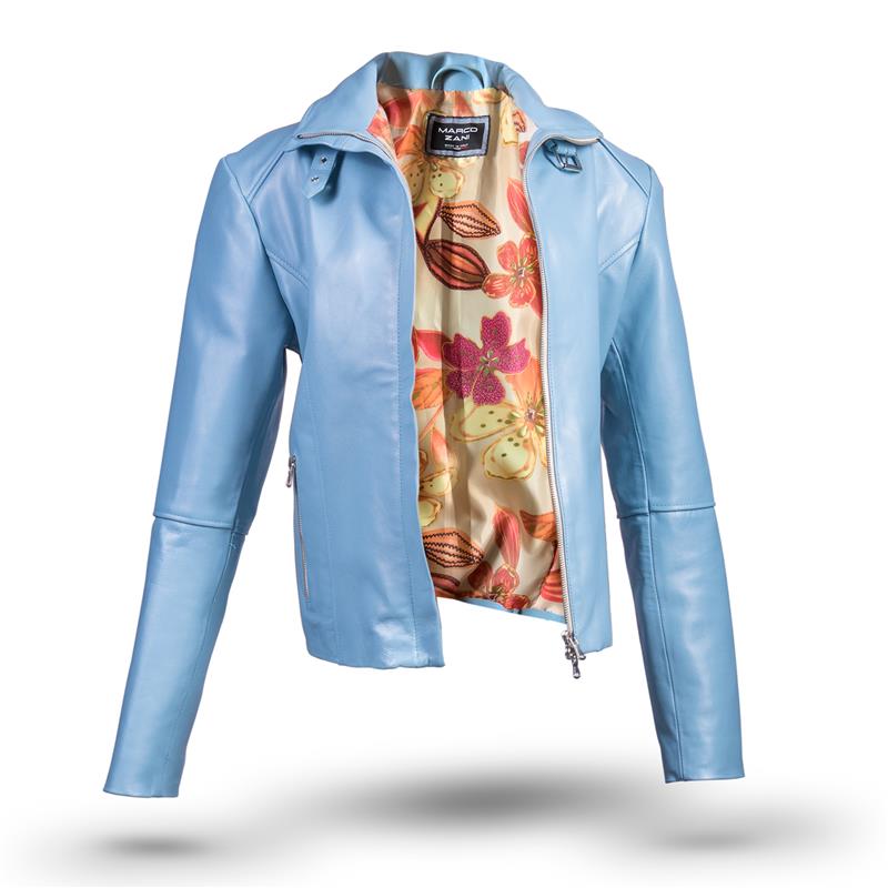 Torino Leather Jacket (Light Blue)